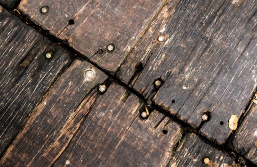 old chipping wood edges and nails | deck painting
